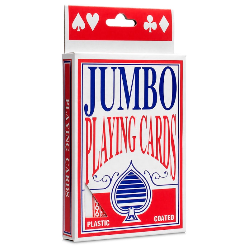 JUMBO PLAYING CARDS Full Deck Red Poker Plastic Coated 8.5 x 12cm King Big Size image number null