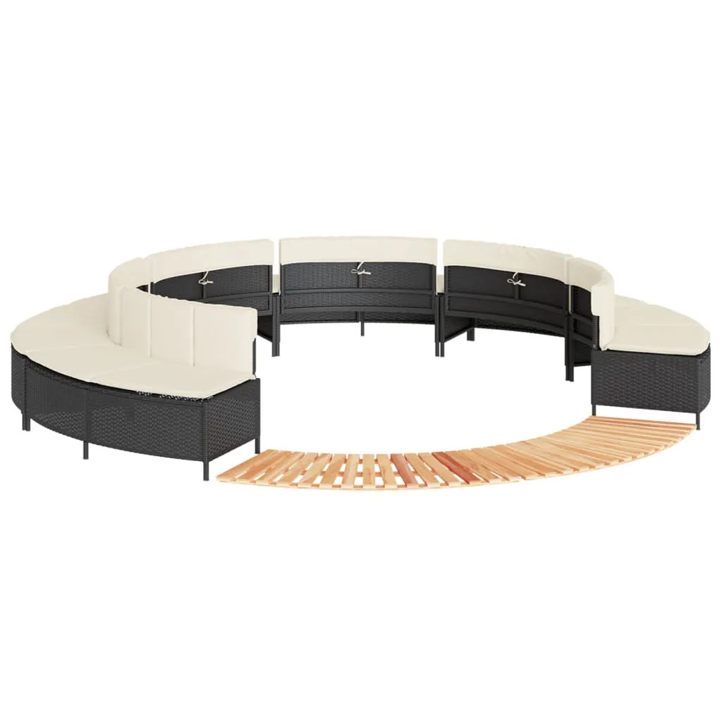 Hot Tub Surround Black Poly Rattan and Solid Wood Acacia 3270636 Hot Tub Surround Black Poly Rattan and Solid Wood Acacia 3270636