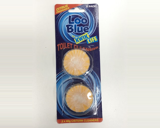 Kwik Life Pk2 X 40g Loo Blue Cistern Toilet Blocks image number null