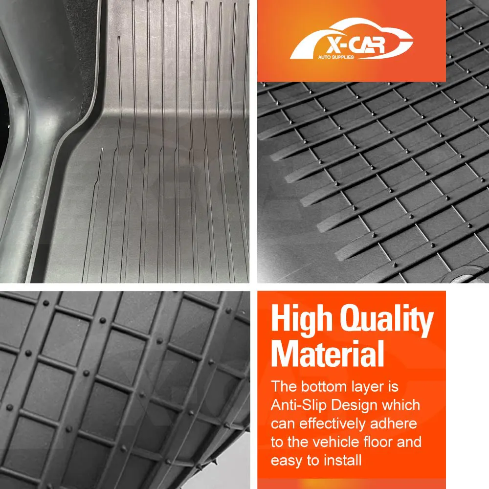 Floor Mats Boot Liners Set for Tesla Model Y Juniper 2025-Onwards All Weather Front Toolbox Cargo Car Trunk Cover Luggage Tray