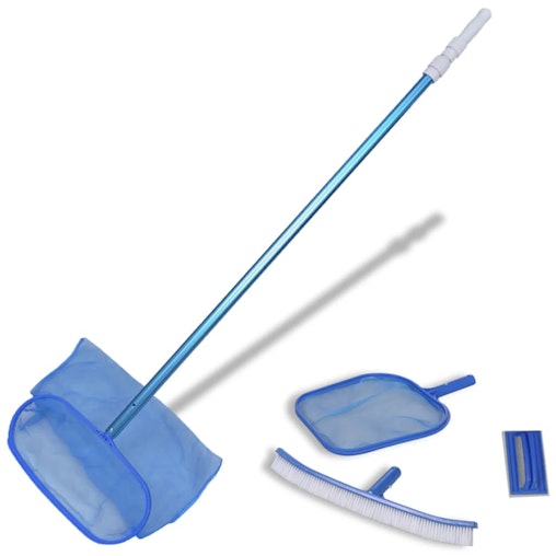 NNEVL Pool Cleaning Set Brush 2 Leaf Skimmers 1 Telescopic Pole image number null