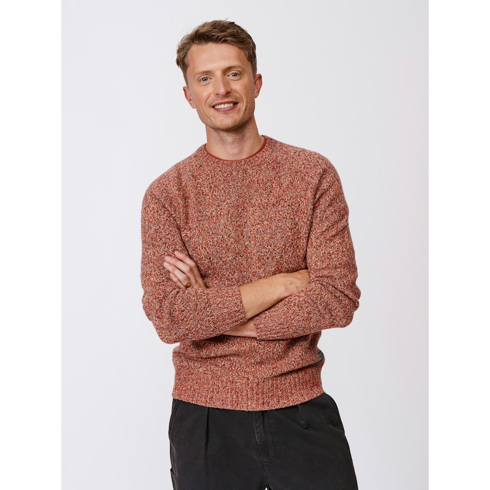Aubin Riply Twist Crew Neck - Rust Twist