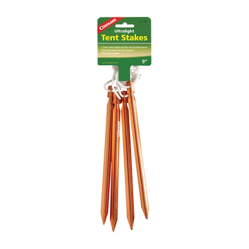 4pc Coghlans 23cm Ultralight Aluminium Tent Stakes Camping/Hiking Outdoor Orange image number null