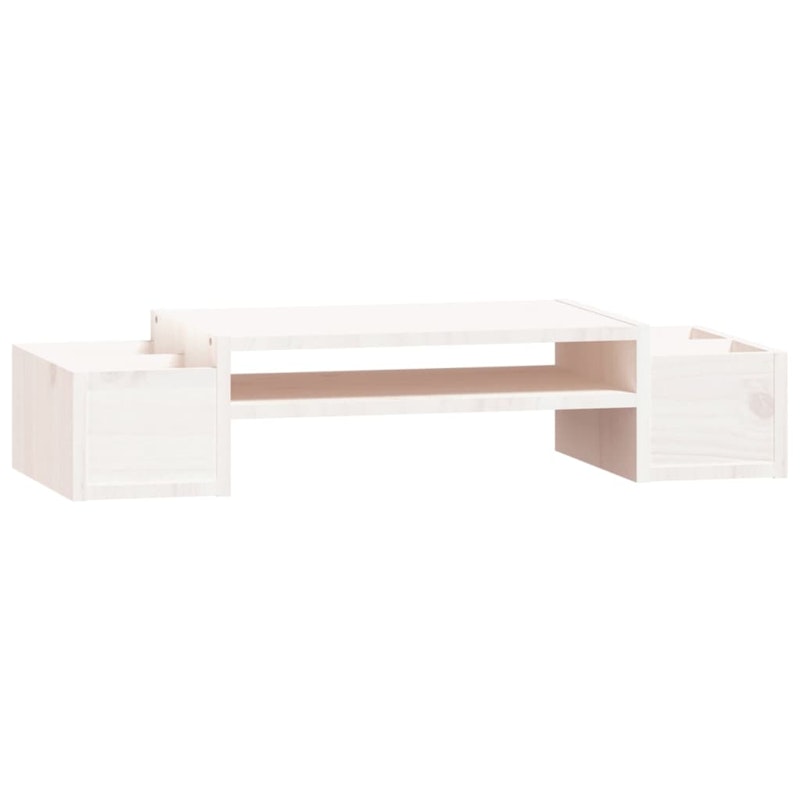 NNEVL Monitor Stand White 70x27.5x15 cm Solid Wood Pine image number null