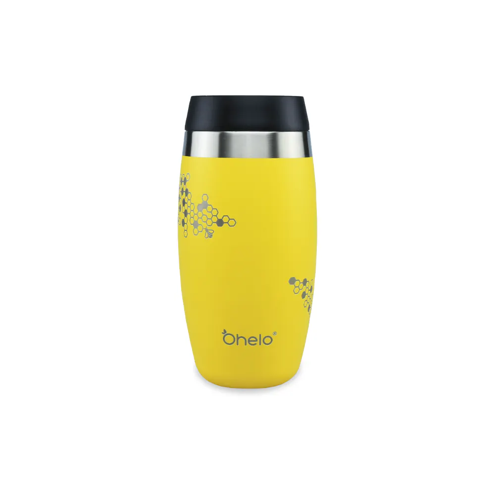 Ohelo 400ml Tumbler with Etched Bees - Yellow