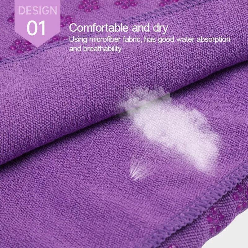 Non Slip Yoga Towel Mat Microfiber Fitness Gym Exercise Blanket with Carry Bag