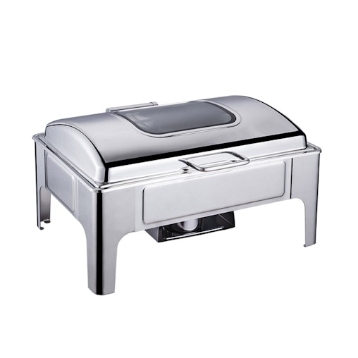 SOGA 4X 9L Rectangular Stainless Steel Soup Warmer Roll Top Chafer Chafing Dish Set with Glass Visual Window Lid SOGA 4X 9L Rectangular Stainless Steel Soup Warmer Roll Top Chafer Chafing Dish Set with Glass Visual Window Lid