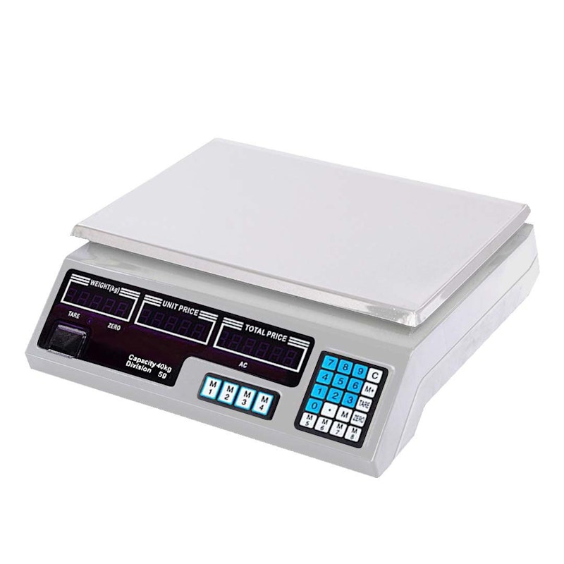 SOGA 40kg Digital Kitchen Scales Shop Electronic Weight Scale Food White image number null