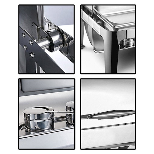 SOGA 4X 6.5L Stainless Steel Double Soup Tureen Bowl Station Roll Top Buffet Chafing Dish Catering Chafer Food Warmer Server SOGA 4X 6.5L Stainless Steel Double Soup Tureen Bowl Station Roll Top Buffet Chafing Dish Catering Chafer Food Warmer Server