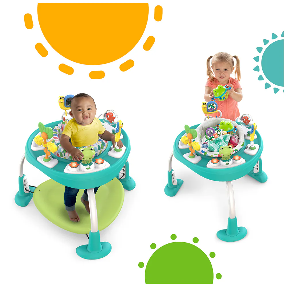 Bright Starts 2-in-1 48cm Bounce Baby 6m+ Activity Jumper & Table Playful Pond