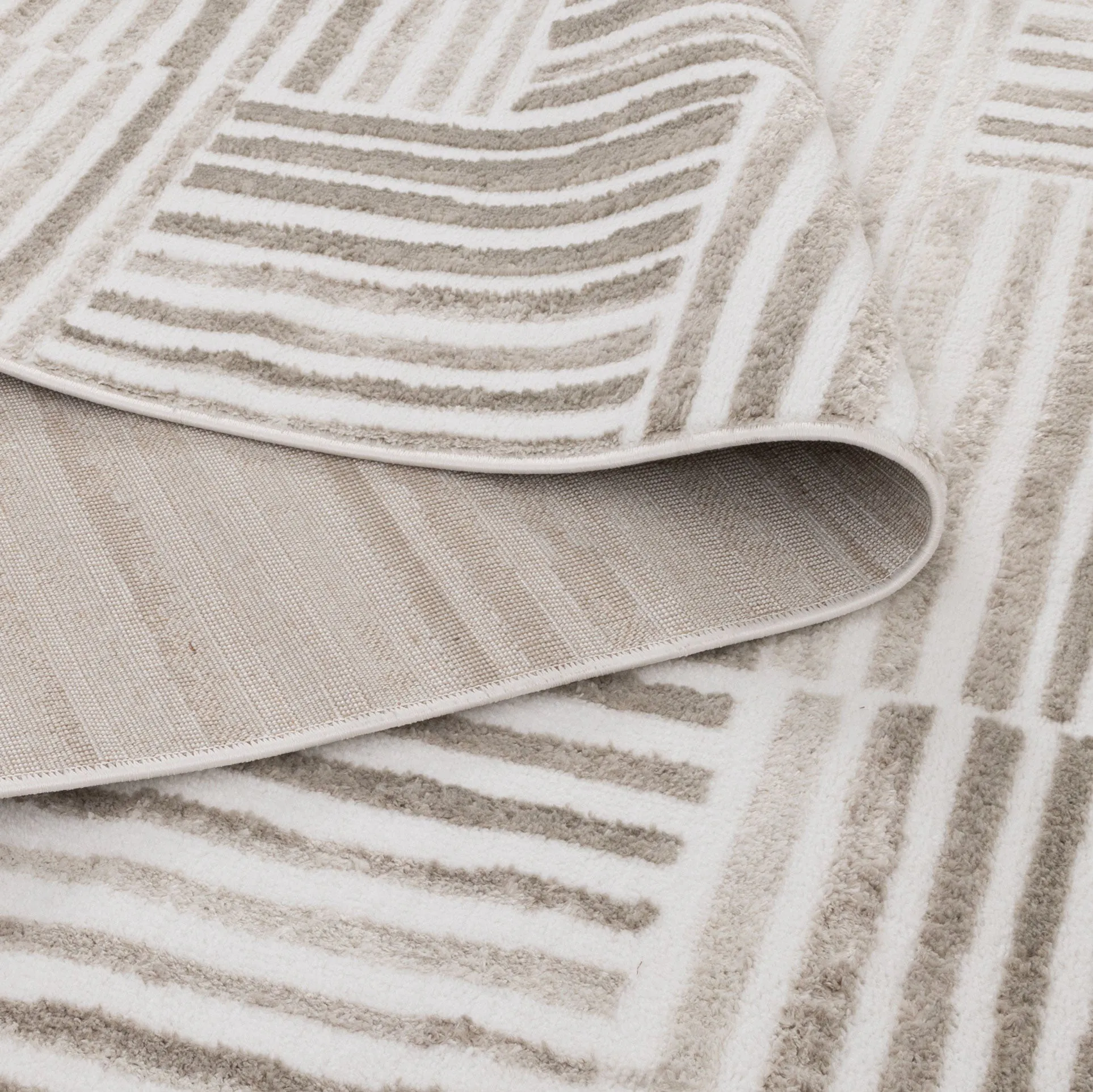 Wellington Geometric Lines Beige Rug - W003