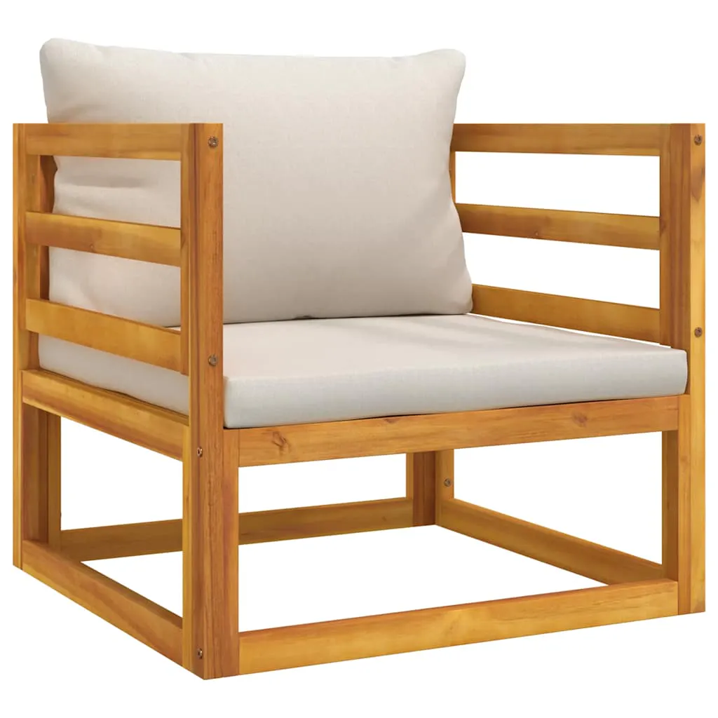Garden Chair with Light Grey Cushions Solid Wood Acacia 360015 Garden Chair with Light Grey Cushions Solid Wood Acacia 360015