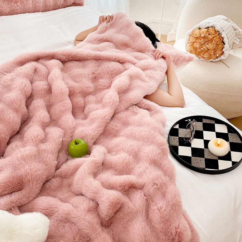 SOGA 2X 200cm Pink Fur Fuzzy Super Soft and Cozy Fluffy Throw Blanket image number null