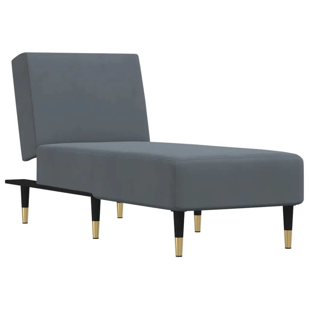 Chaise Longue Dark Grey Velvet 352803 Chaise Longue Dark Grey Velvet 352803