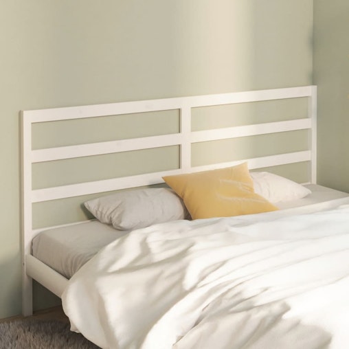 NNEVL Bed Headboard White 186x4x100 cm Solid Wood Pine image number null