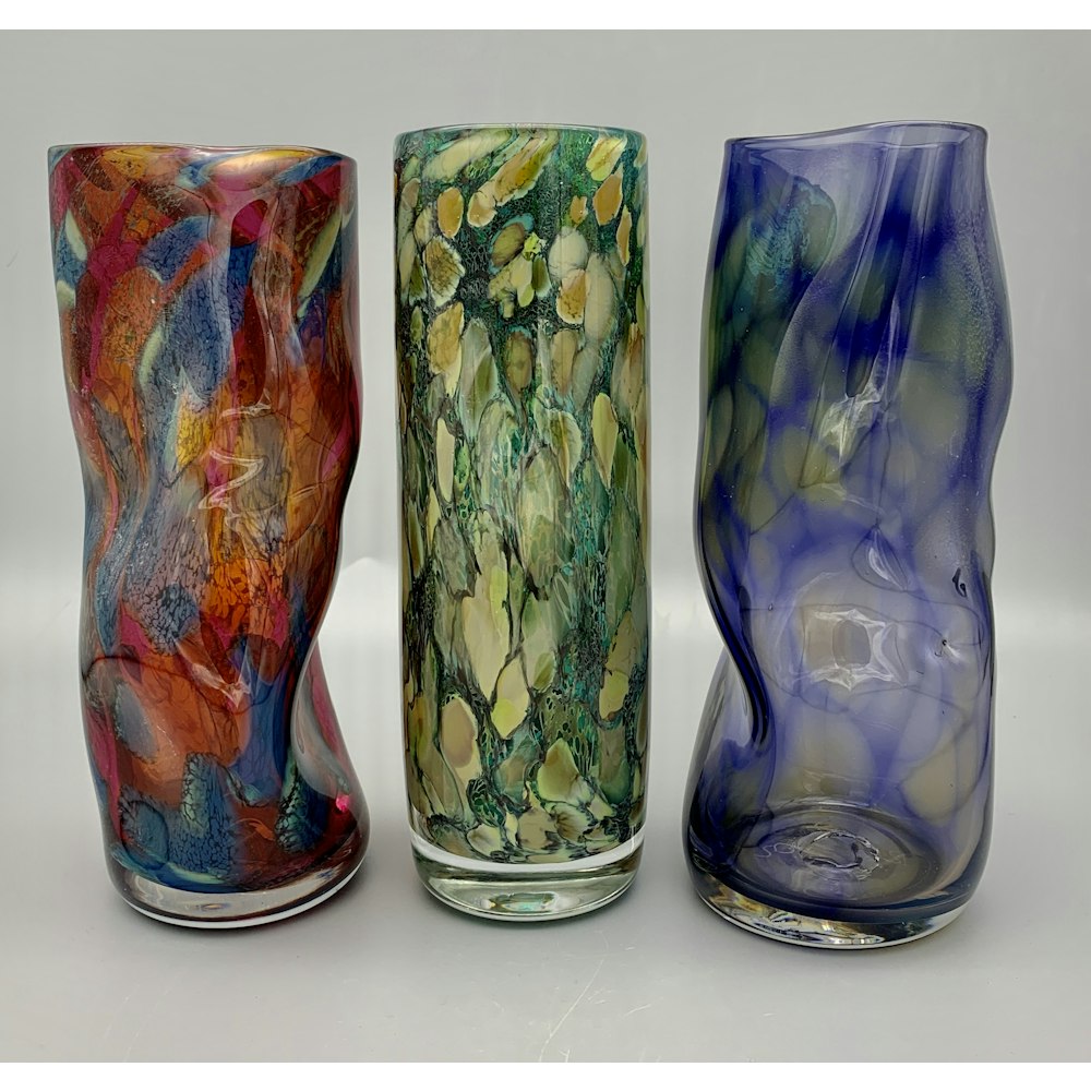 David M Flower Sculpted Vase In Macaw Pattern.