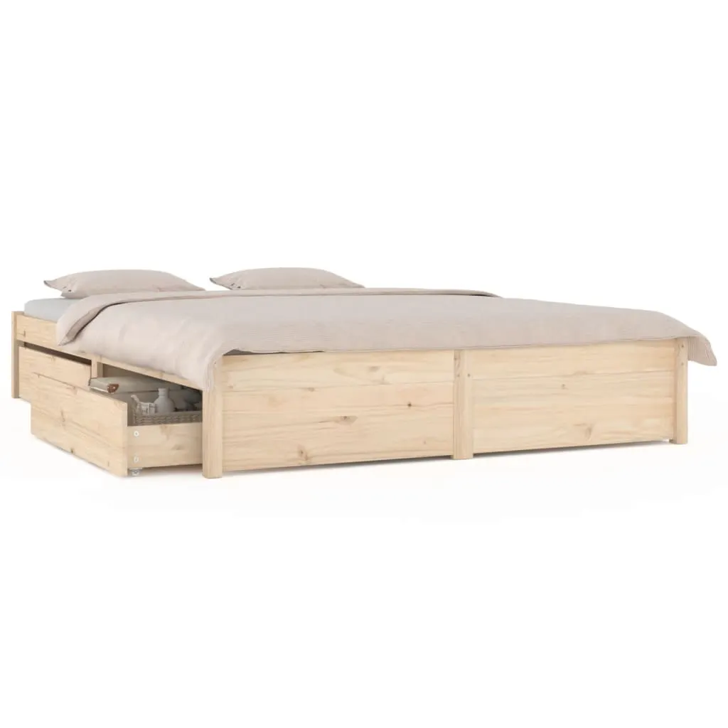 Bed Frame with Drawers 137x187 cm Double Size 3103498 Bed Frame with Drawers 137x187 cm Double Size 3103498