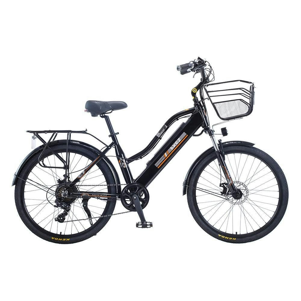 AKEZ 26 Inch Electric Bike City Bike Bicycles Assisted Bicycle Women