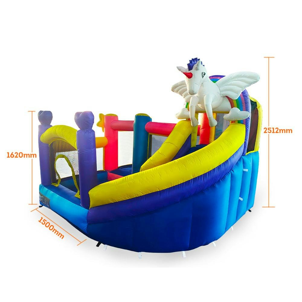 Unicorn Inflatable Jumping Castle Kids Home Amusement Playground w/ Climb Slide