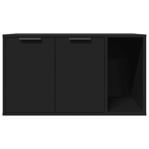 vidaXL Cat Litter Box Enclosure Black 80x50x45 cm Engineered Wood vidaXL Cat Litter Box Enclosure Black 80x50x45 cm Engineered Wood