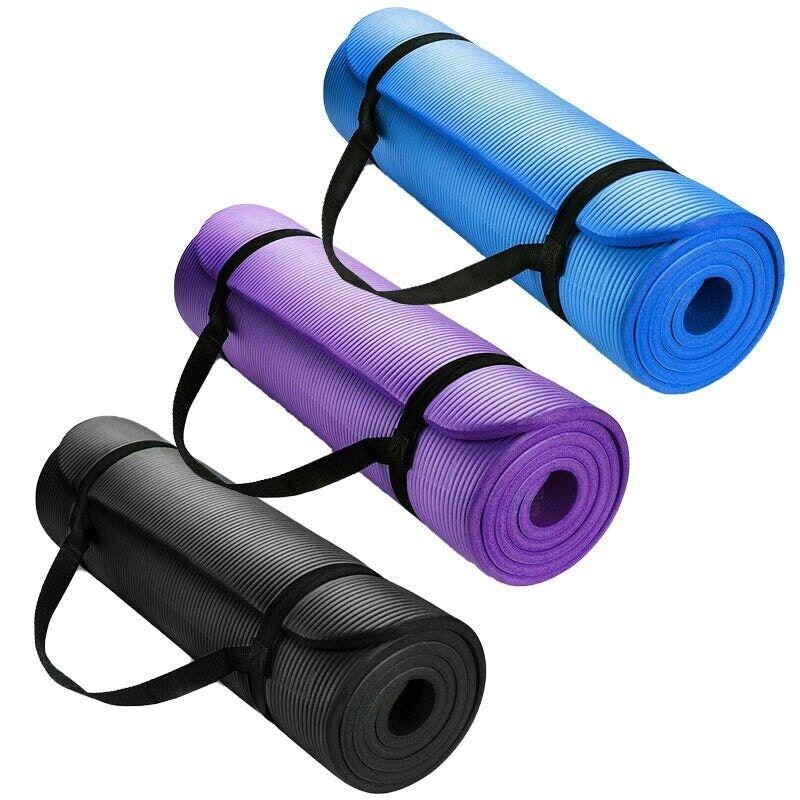 15mm Thick Yoga Mat Pad NBR Nonslip Exercise Fitness Pilate Gym Durable