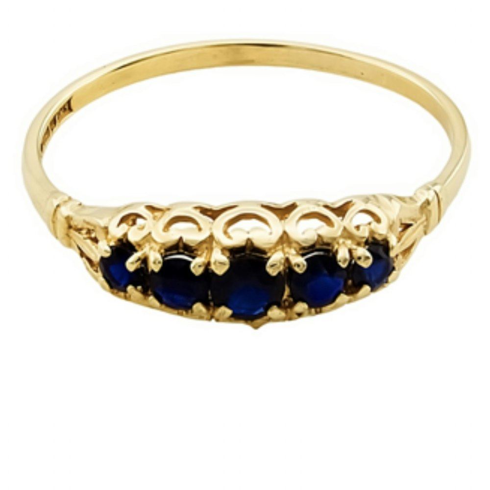 Sophie Daniels Fine Jewellery Company 9ct Gold Sapphire Boat , Size Q 1/2