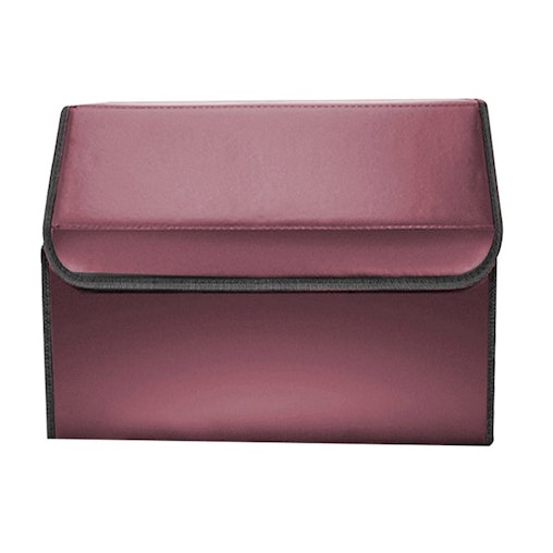 SOGA 2X Leather Car Boot Collapsible Foldable Trunk Cargo Organizer Portable Storage Box Red Medium SOGA 2X Leather Car Boot Collapsible Foldable Trunk Cargo Organizer Portable Storage Box Red Medium