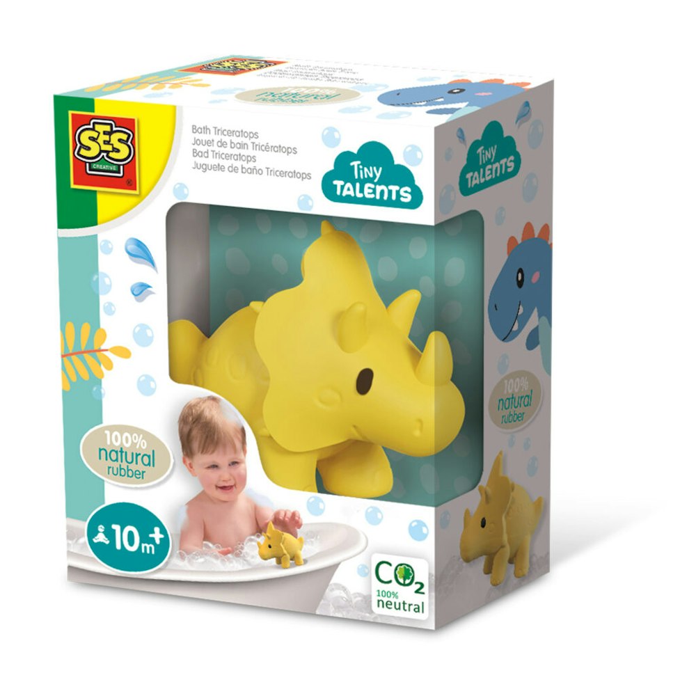 SES Creative Bath Triceratops - 100% Natural Rubber