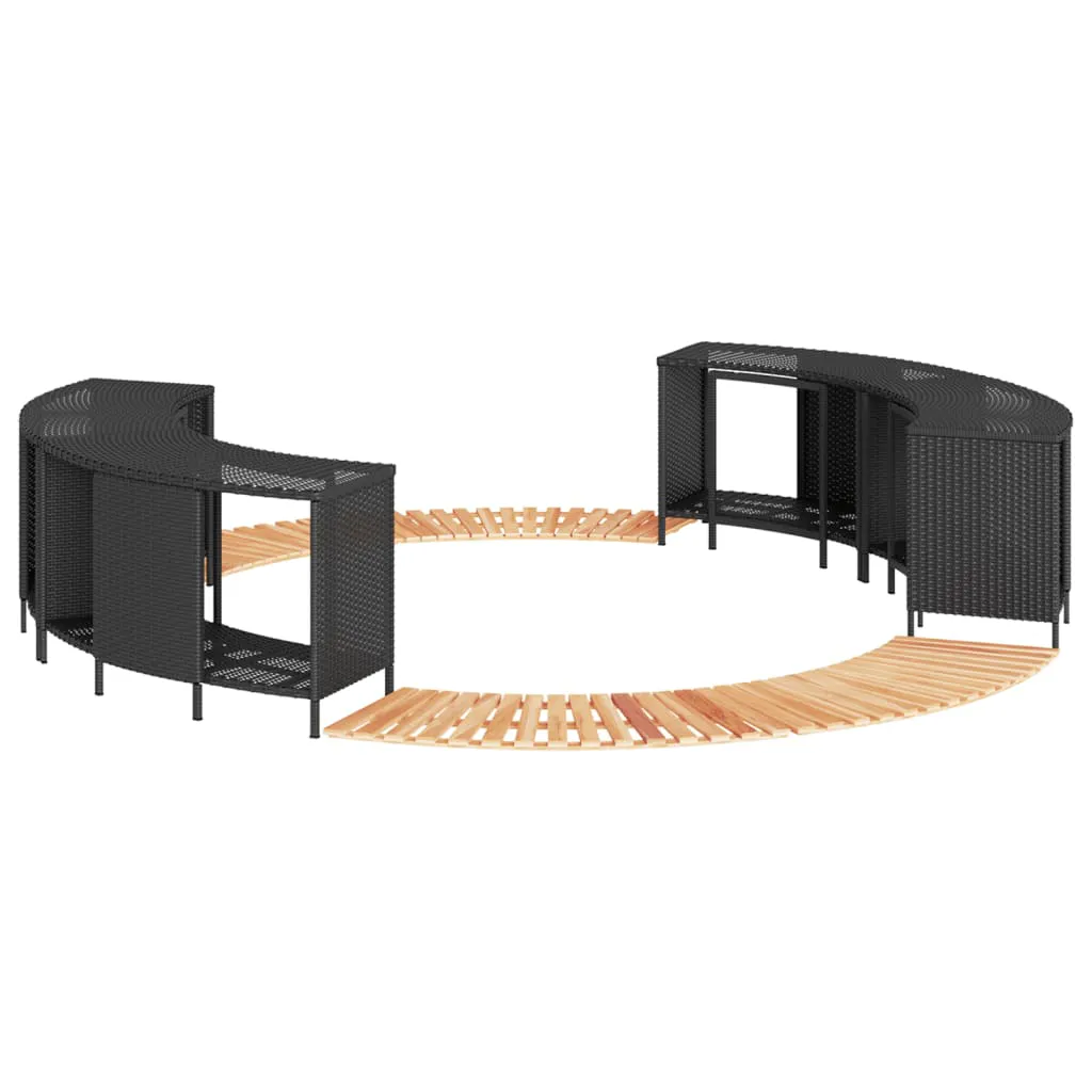 Hot Tub Surround Black Poly Rattan and Solid Wood Acacia 3270640 Hot Tub Surround Black Poly Rattan and Solid Wood Acacia 3270640