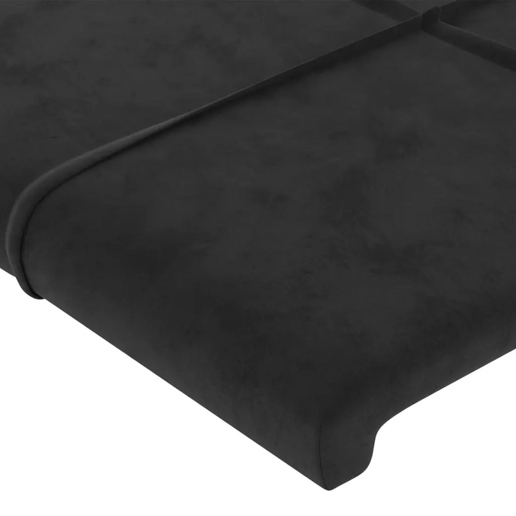 Headboards Black 200x5x78/88 cm Velvet 346098