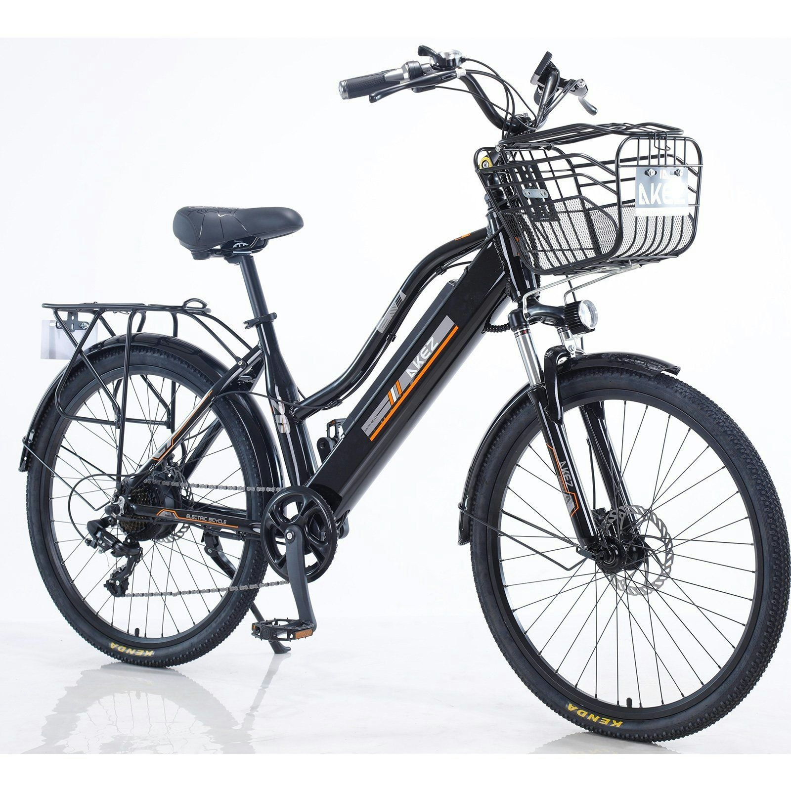 AKEZ 26 Inch Electric Bike City Bike Bicycles Assisted Bicycle Women