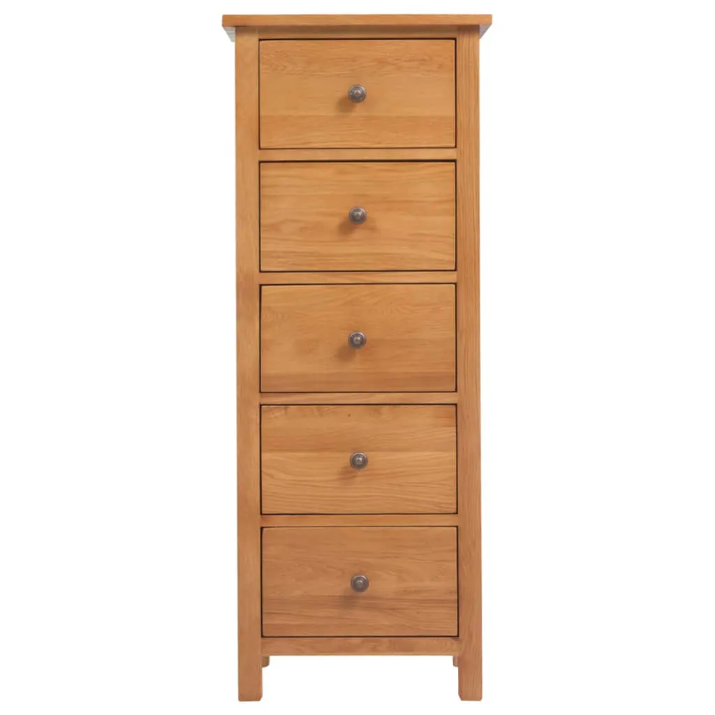 Tall Chest of Drawers 45x32x110 cm Solid Oak Wood 329924