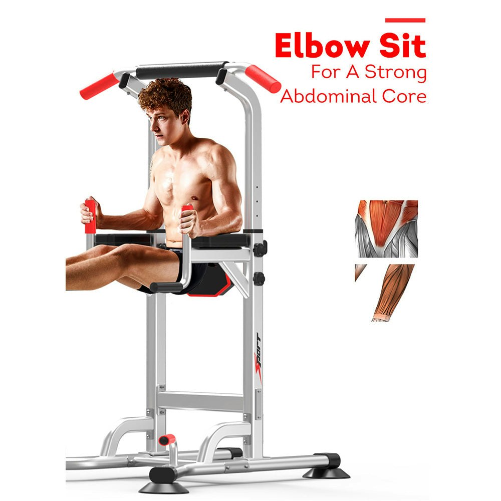 JMQ Fitness Silver Pull Up Chin Up Knee Raise Heavy Duty Workout Station Home Gym Exercise