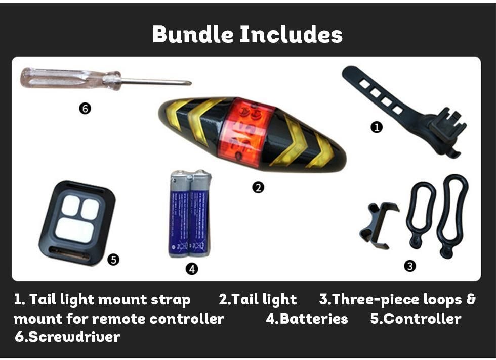 Bicycle Bike LED Indicator Rear Tail Turn Safety Signal Light Wireless Remote