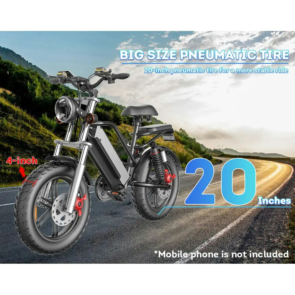 AKEZ D70 48V 750W 20Ah 20*4 inches Electric bike Rekote Alarm