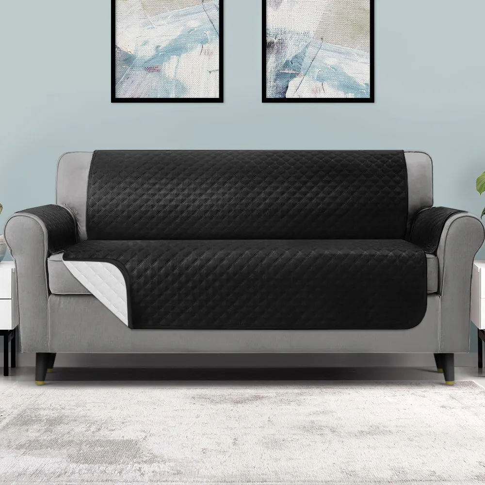 Artiss Sofa Cover Couch Covers Quilted 100% Water Resistant 4 Seater Black Artiss Sofa Cover Couch Covers Quilted 100% Water Resistant 4 Seater Black