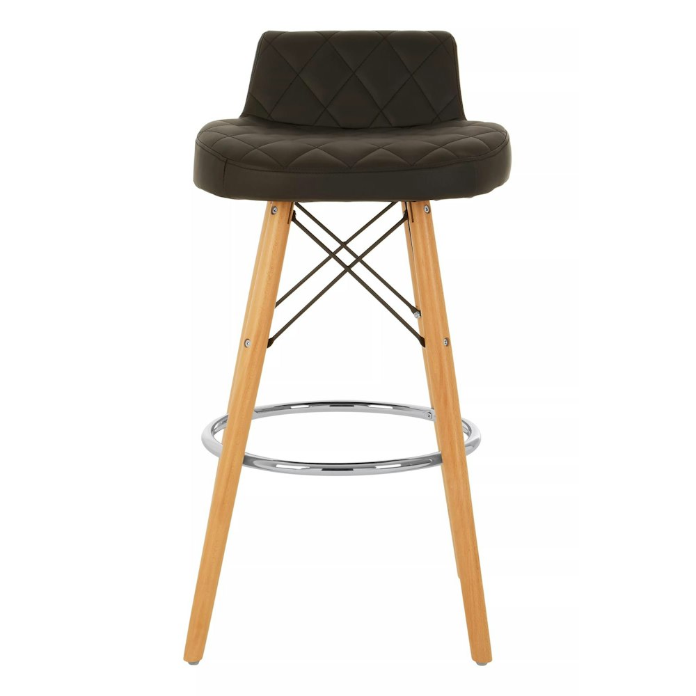 interiors by Premier Stockholm Black Leather Effect Seat Bar Stool