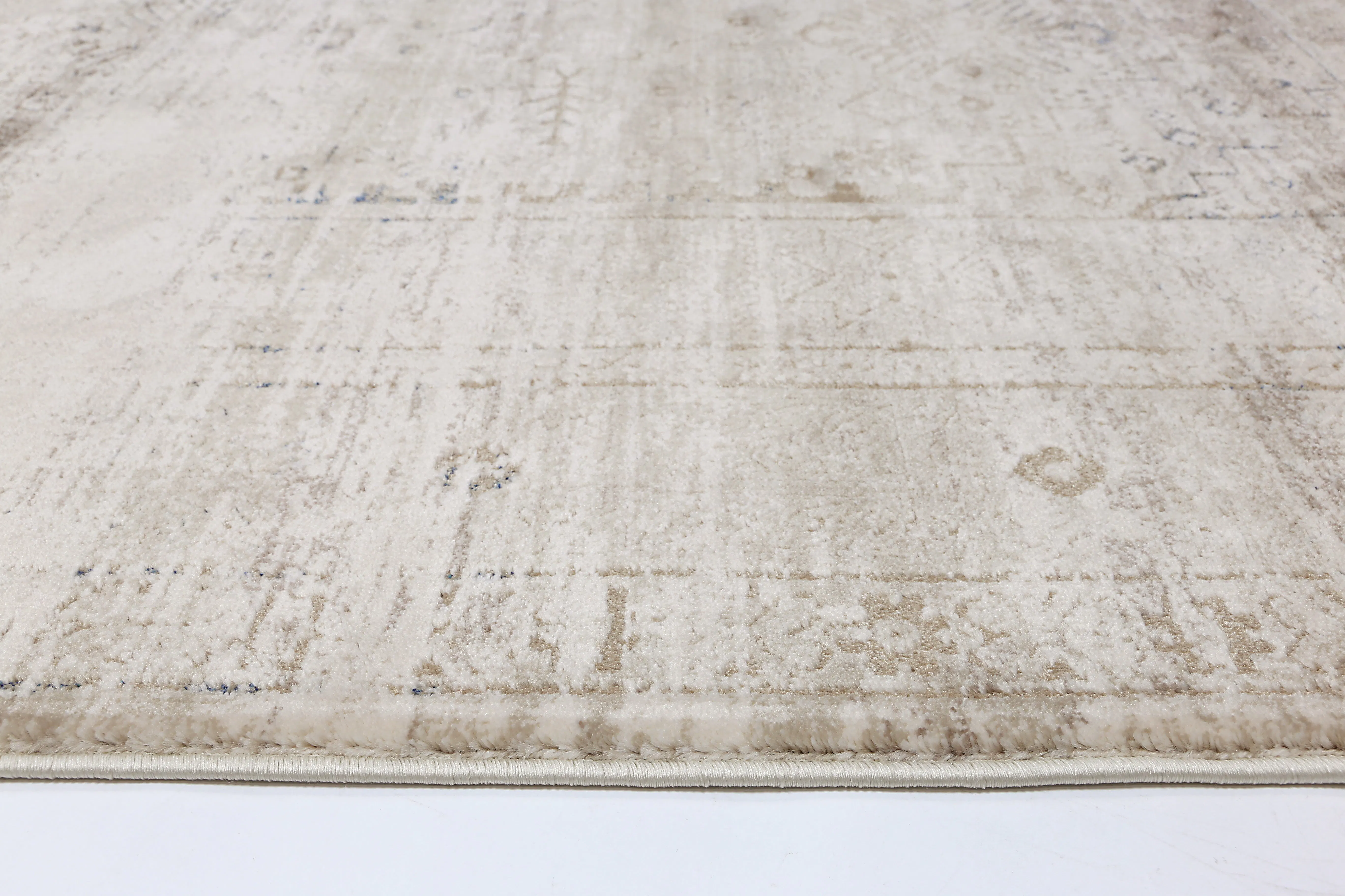 Bohemian Paradise Traditional Beige Blue Rug -04BBLU
