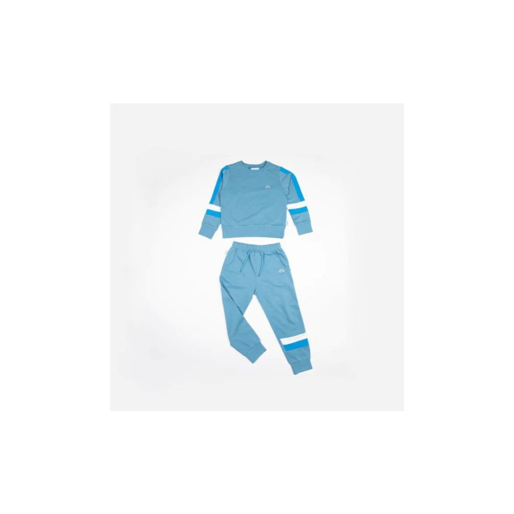 Luca and Rosa Boys Blue Jersey Lounge Set In Organic Cotton
