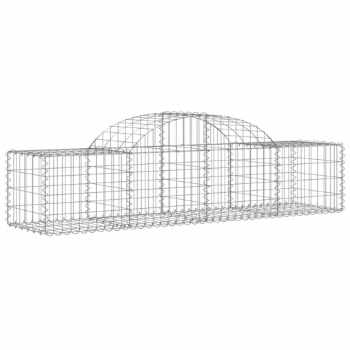 NNEVL Arched Gabion Baskets 3 pcs 200x50x40/60 cm Galvanised Iron image number null