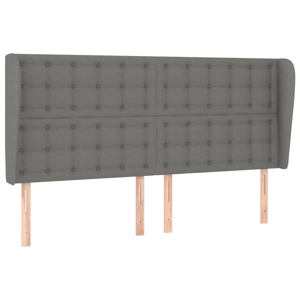Headboard with Ears Dark Grey 163x23x118/128 cm Fabric 3118397 Headboard with Ears Dark Grey 163x23x118/128 cm Fabric 3118397