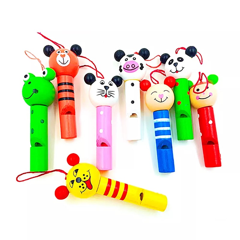 NNEOBA Wooden Mini Cute Animal Whistle Toys image number null