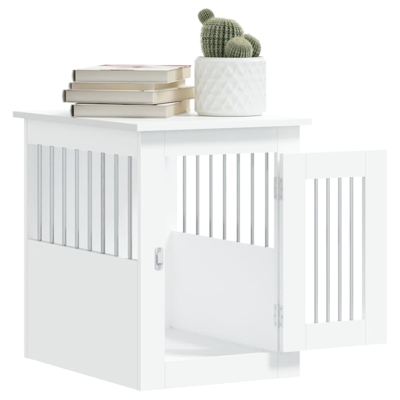 vidaXL Dog Crate Furniture White 45x62x59 cm Engineered Wood image number null
