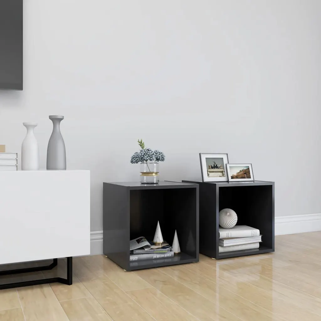 TV Cabinets 2 pcs Grey 37x35x37 cm Engineered Wood 805505