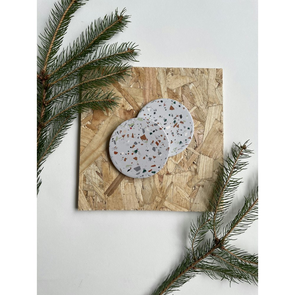 Smudge Creations Set Of 4 Forrest Terrazzo Round Coasters