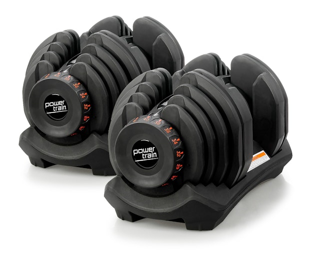 2x 40kg Powertrain Adjustable Dumbbells Home Gym Set 80kg image number null