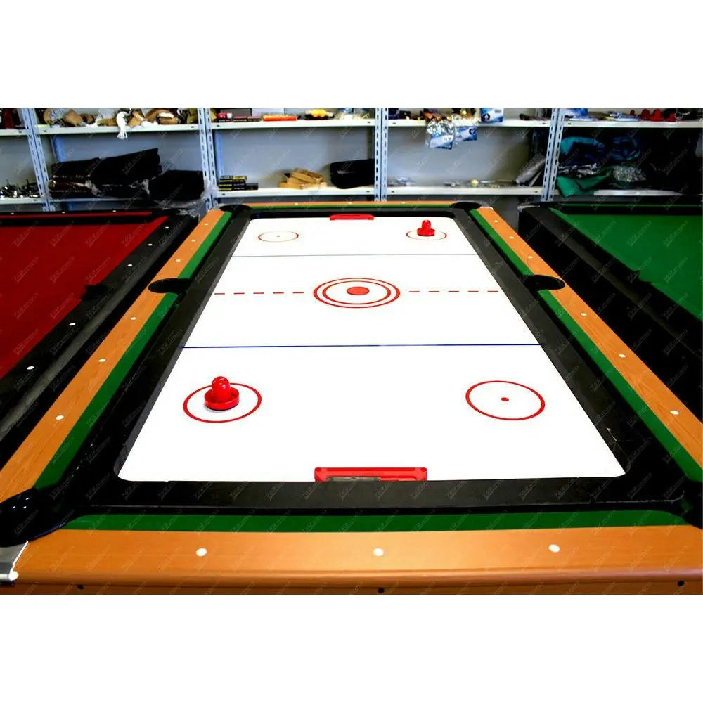 MACE 7FT Air Hockey / Poker Top with Air Powered Electronic Puck & Pushers for Pool Table