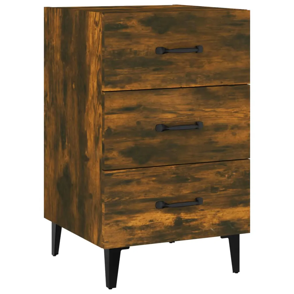 Bedside Cabinet Smoked Oak 40x40x66 cm Engineered Wood 817324 Bedside Cabinet Smoked Oak 40x40x66 cm Engineered Wood 817324