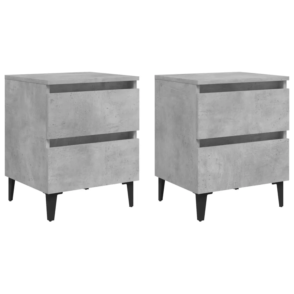 Bed Cabinets 2 pcs Concrete Grey 40x35x50 cm Engineered Wood 805878 Bed Cabinets 2 pcs Concrete Grey 40x35x50 cm Engineered Wood 805878
