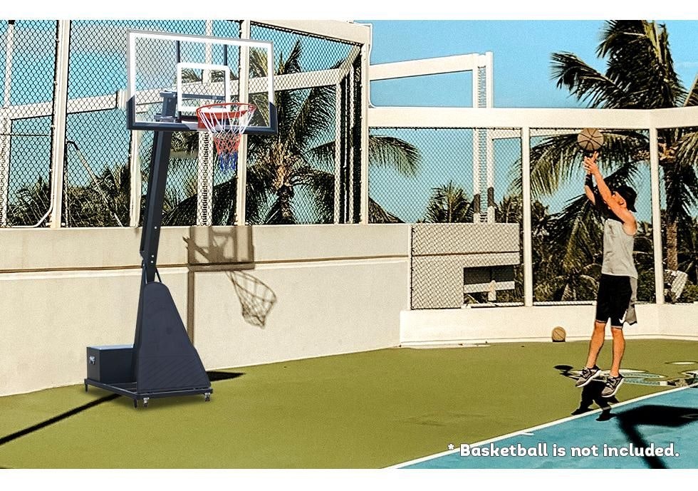 Dunk Master M027B Basketball Hoop Stand System w/ Ring Removable Tool Box